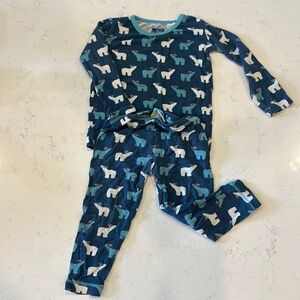 Polar bear kickee pants pajamas 12-18 months
